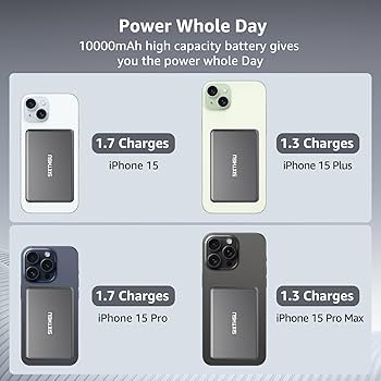 スマホアクセサリー Wireless Powerbank 10,000mAh Amazon.com: TXQX Wireless Portable Charger 10000mAh,Magnetic